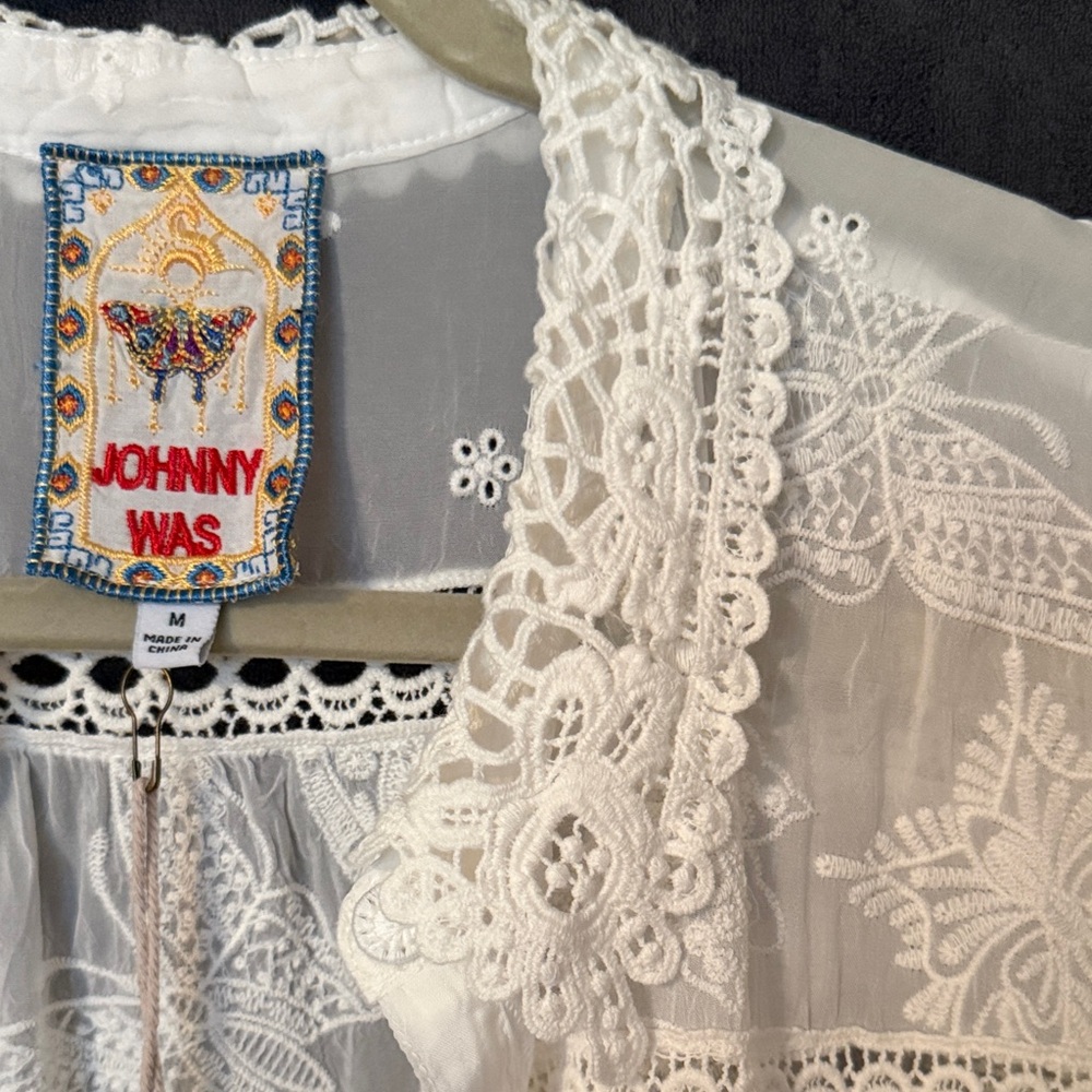 Johnny Was Yonah White Floral Lace Butterfly Jacket/Blouse NWT - Picture 7 of 10